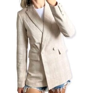 House of Harlow 1960 Cream Plaid Blazer